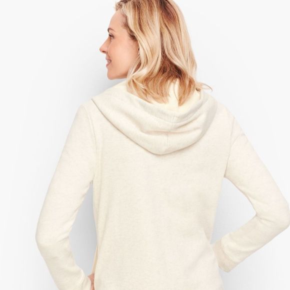 Talbots Sweaters - Talbots cream zip up hooded sweater